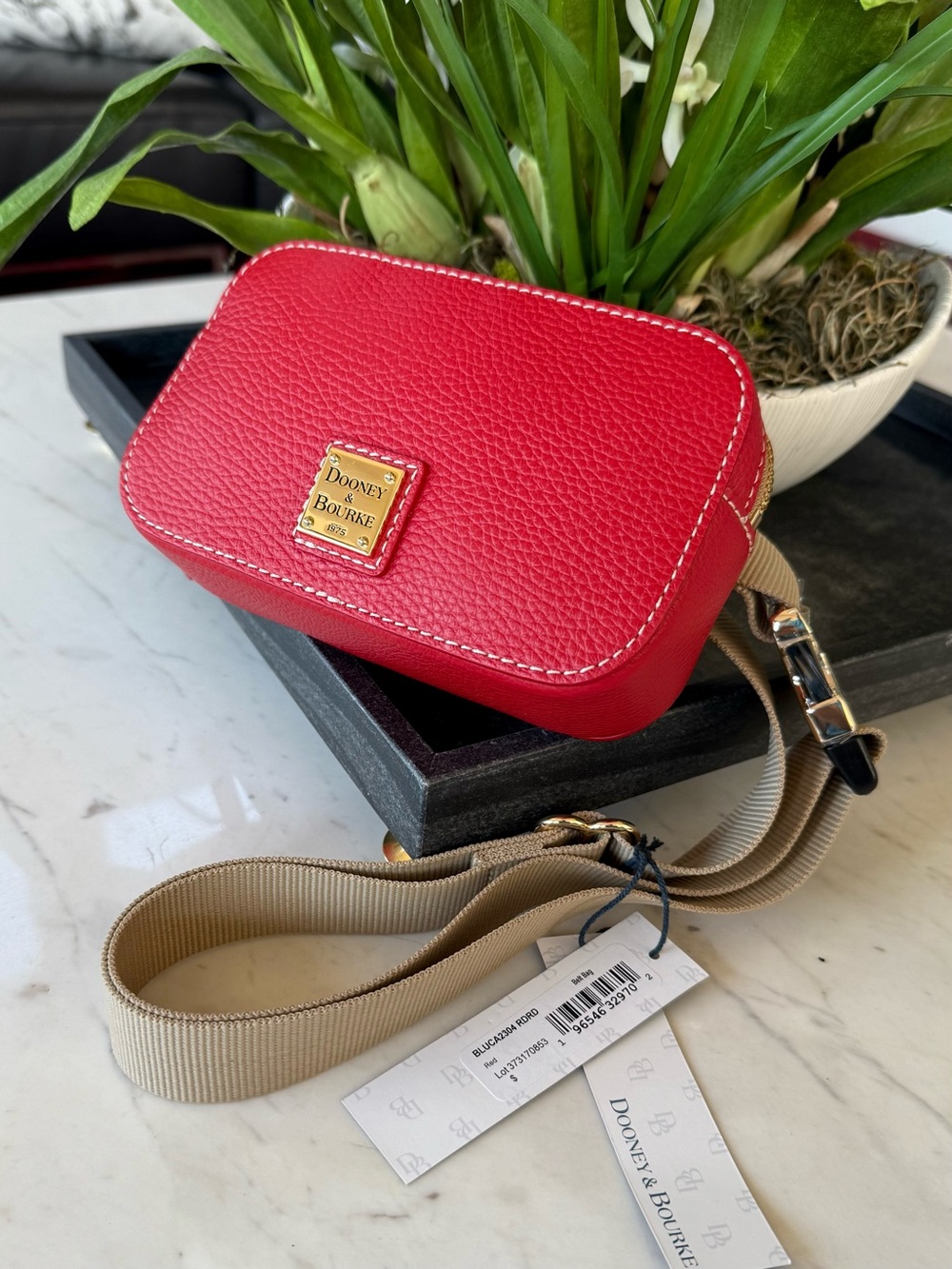 New Dooney & Bourke Lucca Leather Belt Bag Red